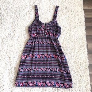 BONGO Women’s Summer Dress 3/4 Zipper Purple Sz M